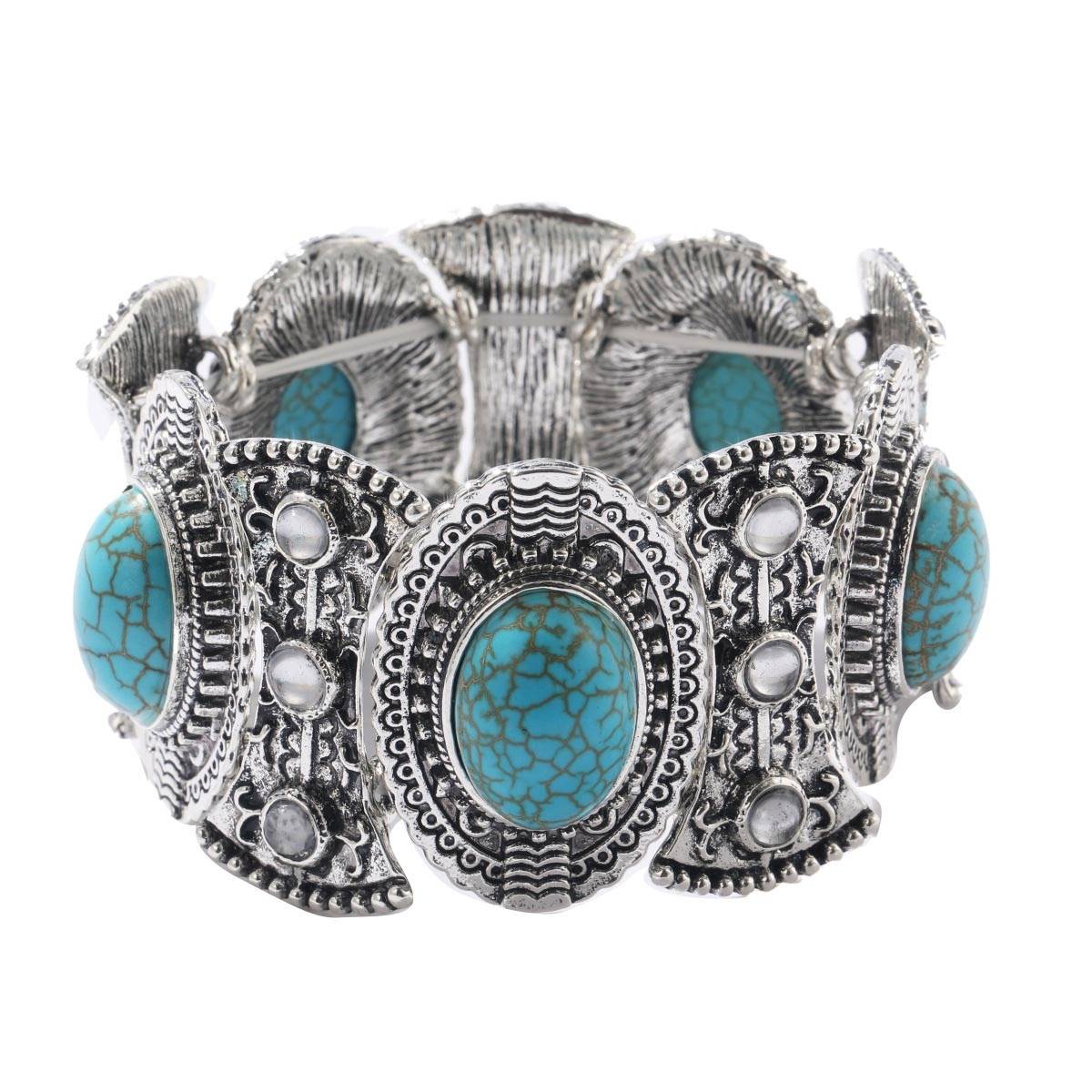S2203-11 Women's Beaded Bracelet Turquoise Ethnic Style Bracelet