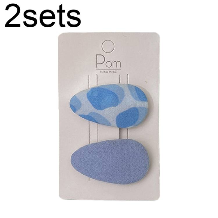 2sets Candy Color Floral Polka Dot Sweet Baby Drop Hair Clip(Pink Flower)