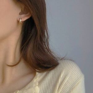 Shell double layered earrings with diamond earrings6