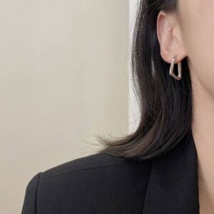 Shell double layered earrings with diamond earrings1