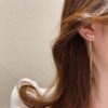 Shell double layered earrings with diamond earrings13