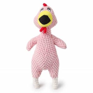 Screaming chicken gnaws and grinds teeth pet plush toy (pink)
