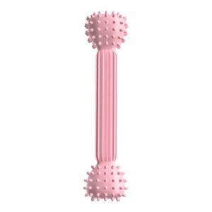 TPR teething stick dog toy barbell shape pet chewing teeth cleaning stick (powder)