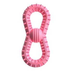 BG5039 Number 8 shape dog teething stick TPR pet chewing toy ball (rose red)