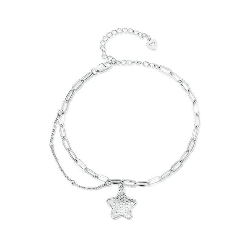 BSB137 925 Sterling Silver Sparkling Star Bracelet