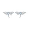 BSE874 925 Sterling Silver Plated Platinum Spike Cute Dragonfly Earrings