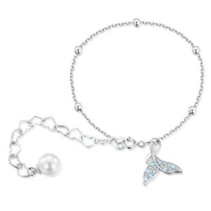 S925 Sterling Silver Blue Illusion Fishtail Bracelet