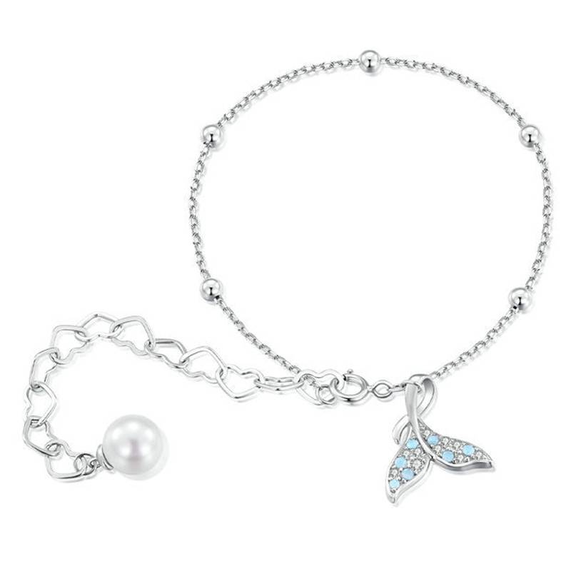 S925 Sterling Silver Blue Illusion Fishtail Bracelet