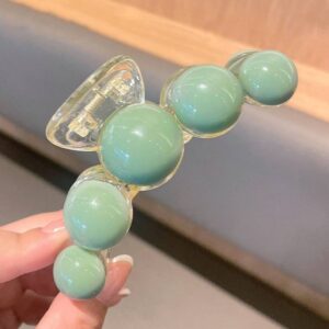 Green Pearl Acrylic Hair Clip Multifunctional Hair Accessories Clip, Style: 5 Beads