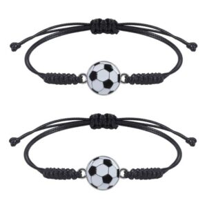 Handwoven adjustable football bracelet