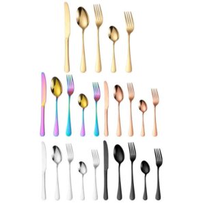 20pcs/set Carton Boxed Gold-Plated Stainless Steel Knife and Fork Set Western Cutlery