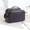 Waterproof PU Handheld Makeup Bag for Travel and Outgoing Double Zipper Wash Bag