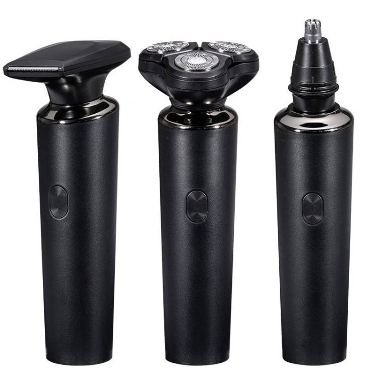 Three-in-one multifunctional electric razor, nose hair and sideburn trimmer (English unisex version)