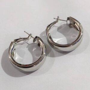 B494 minimalist circular earrings 925 silver ear studs