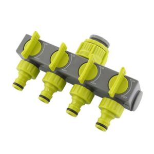 Garden lawn watering European standard threaded faucet with one in and four out valve distributor