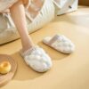 Autumn and winter women’s cotton slippers Women home couples indoor floor drag non-slip warm fluffy slippers