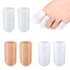 1 pair sold Breathable perforated toe anti-wear protective sleeves, size: XS (white)