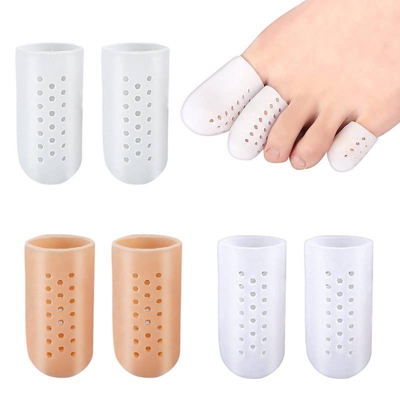 1 pair sold Breathable perforated toe anti-wear protective sleeves, size: XS (white)