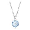 S925 Pure Silver Plated Platinum Blue Mosonite Necklace