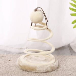 The Cute Pet Cats Toys Supplies Spiral Wire Spring Fabric Round Cats Scratching Toys(Hemp Ball)