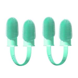 2 pet teeth cleaning double finger toothbrushes, dog and cat oral cleaning tools for sale