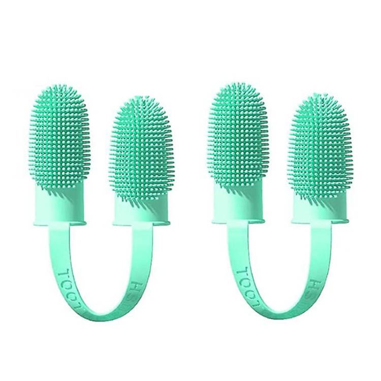 2 pet teeth cleaning double finger toothbrushes, dog and cat oral cleaning tools for sale