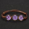 Lucky Flower Bracelet Handwoven Dry Flower Glass Bead Bracelet