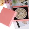 Metal cosmetic round mirror portable diamond-encrusted mirror Folding mini double-sided round mirror
