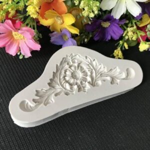2 PCS Vintage Embossed Fondant Silicone Mold Court Lace Flower Vine DOY Baking Cake Tool(Gray)
