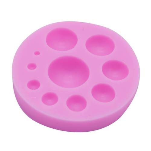 Round Silicone Fondant Cake Mold DIY Baking Decoration Chocolate Tool(Pink)