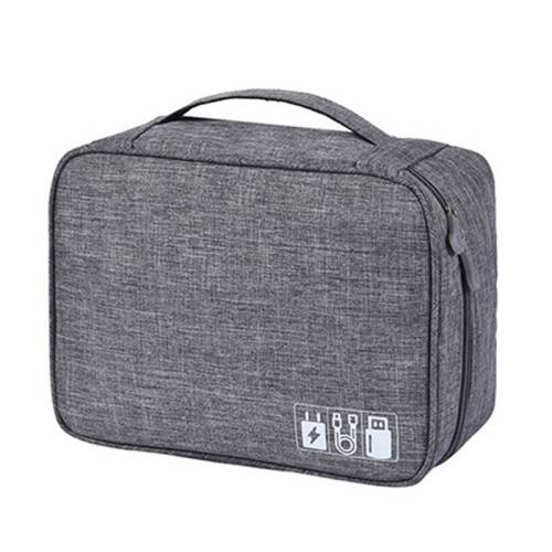 Digital Cable Bag Men Portable Travel Gadgets Pouch Power Cord Charger Headset Organizer(Gray)