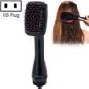 Professional Multi Function Electric Hair Blow Brush Hot Air Hair Curls Comb Salon Hair Styler, Plug standard:US(Rose Red)