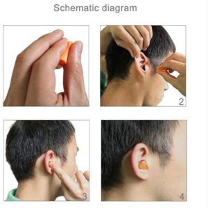 Anti-Noise Sleeping Earplugs Soft Slow Rebound Memory Foam Material Sold in Pairs of 10 (Color: Orange)