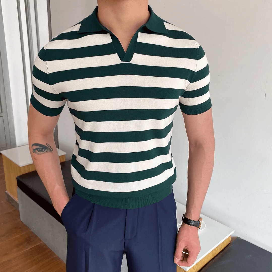 Gentleman classic knit polo shirt