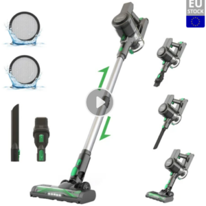 Vactidy V9 Cordless Vacuum Cleaner, 25KPa Suction 1L Dustbin 5 Layers Filtration System 2200mAh Removable Battery Up to 45min Runtime One-Button Empty